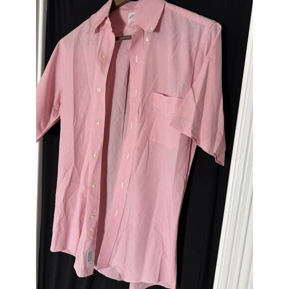 Brooks Brothers Button Up Shirt White Pink Original Polo 346 14.5 Spring - Picture 2 of 6
